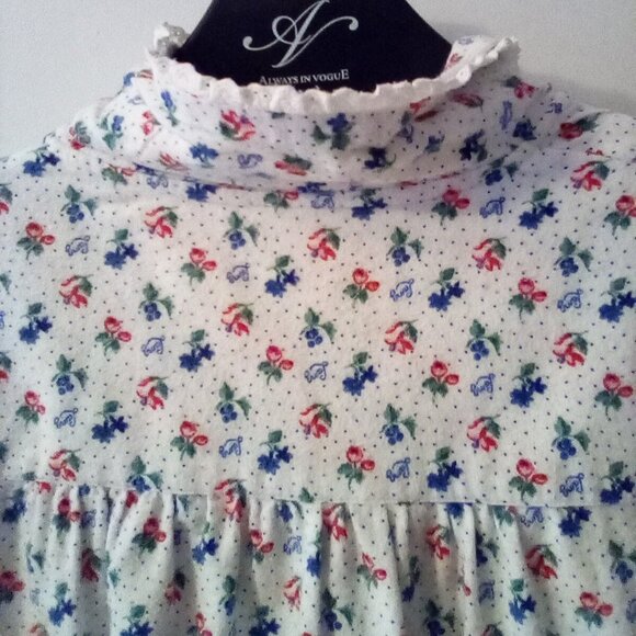 Womens Lanz Of Salzburg  Cottagecore flannel nightgown Heart Buttons Size S - Picture 16 of 16